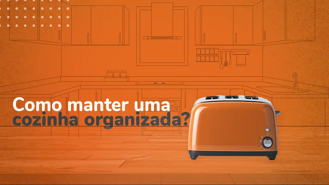 ilustração e torradeira mostrando cozinha organizada