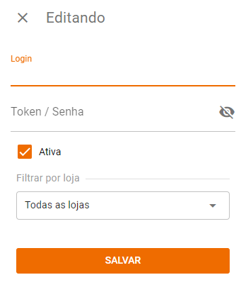 tela de login para acessar a integração grandchef com aiqfome